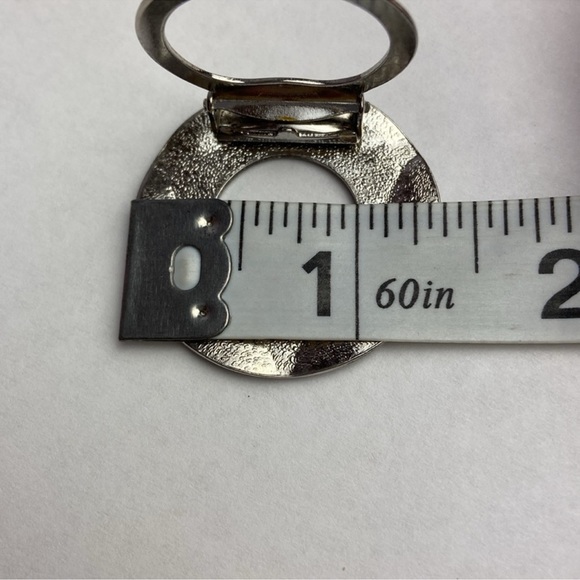 Vintage Lieba USA Round Star Scarf Clip Silver Tone Dress Clip Blouse Clip - Picture 7 of 8